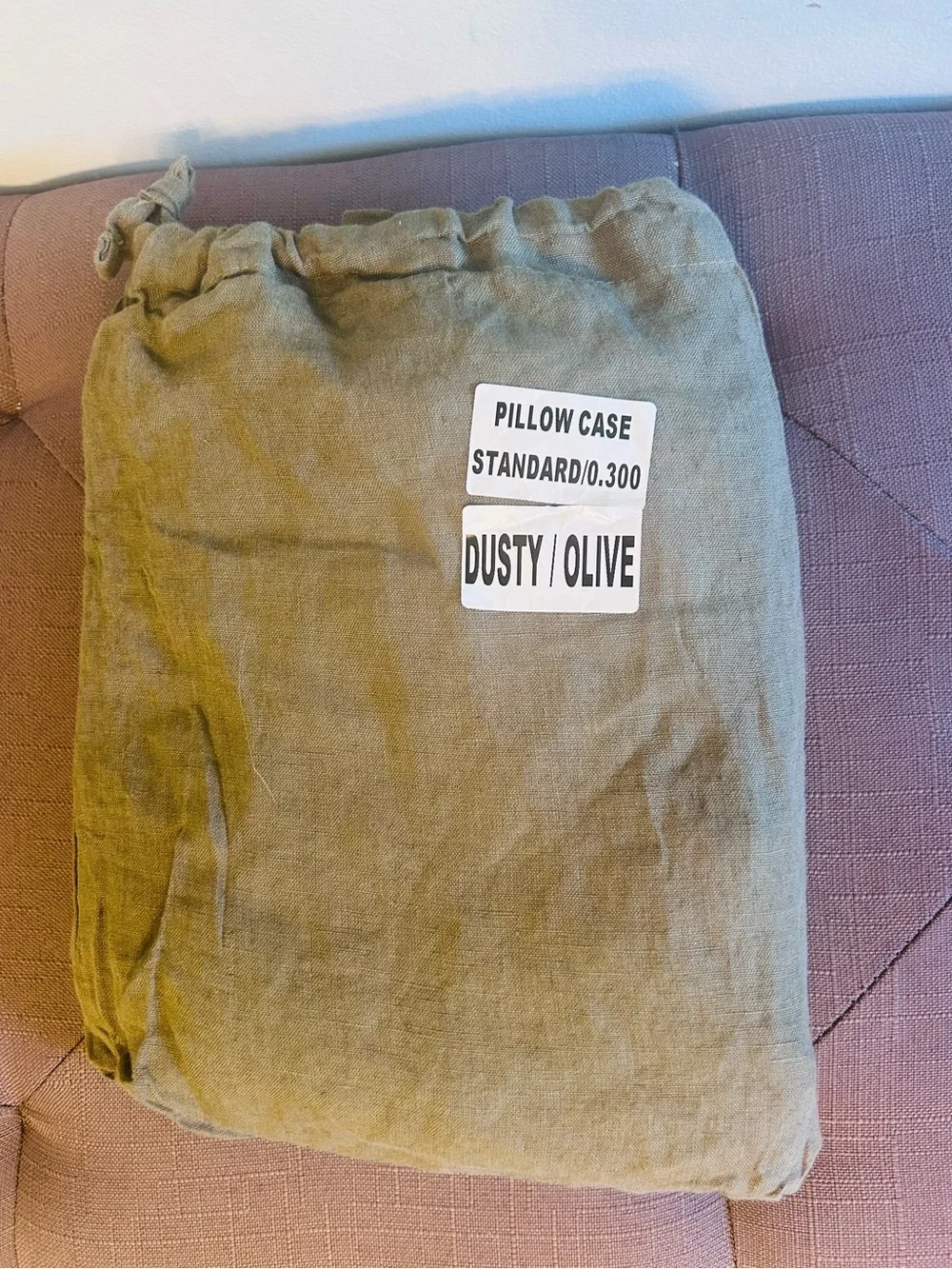 NWOT Quince Dusty Olive Green Linen Standard Pillow Case Pair of 2!